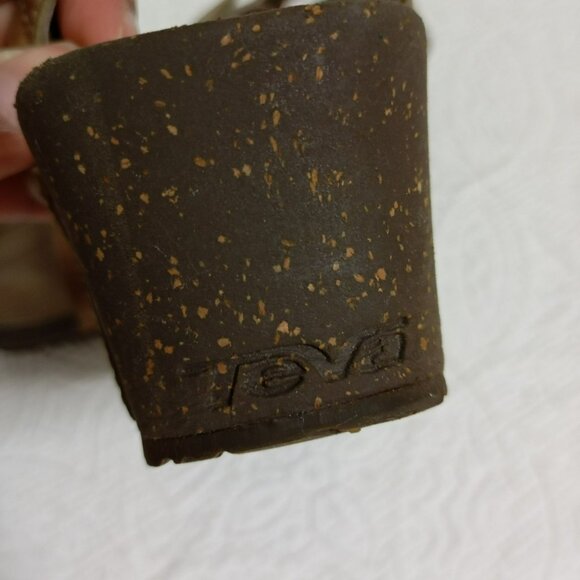 Teva Womens Size 8 Strappy Brown Wedge Sandals - Picture 6 of 10